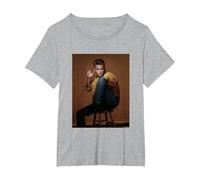 Luke Perry Beverly Hills 90210 Actor by Michael Grecco T-Shirt, Women's Plus, Heather Grey, 2X