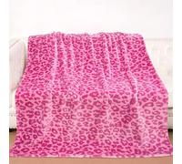 Lukeight Leopard Blanket for Kids, 380GSM Pink Leopard Print Blanket, Fluffy and Lightweight Pink Cheetah Print Blanket for Women and Girls, Soft and Warm Fleece Throw Blankets for Couch- 50x60 Inches