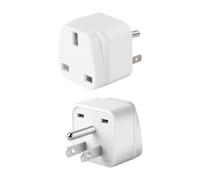 LUKELI 2 Pack UK to USA Plug Adaptor Thailand Travel Adapter USA Travel Adapter US Plug Adapter UK to American USA (White 2 Pack)