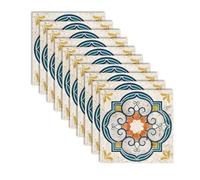 Lukery 20 PCS Tile Stickers Stick on Tiles, Self Adhesive Wall Tiles for Bathroom Kitchen, Oil Proof DIY Retro Peel and Stick Floor Wall Tiles (3.94x3.94,Morocco1)