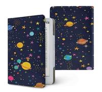 Lukery 3D Planet Print Universal Case for Kindle, Ebook Reader E Reader Protective Case, Shockproof PU Leather Stand Cover with Handstrap, Compatible with All 6.8/7 inch (Navy Blue)