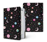 Lukery 3D Planet Print Universal Case for Kindle, Ebook Reader E Reader Protective Case, Shockproof PU Leather Stand Cover with Handstrap, Compatible with All 6.8/7 inch (Moon)
