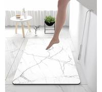 Lukery Absorbent Bath Mats, Quick-Drying Diatom Mud Bathroom Shower Floor Mat, Rectangle Bathroom Rug Tub Floor Rug for Bedroom Kitchen Toilet Door (White Marble C,45x70cm)