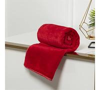 Lukery Blankets for Winter Luxury Solid colours Fleece Throw Super Soft Warm Blanket Fluffy Cozy Quilts for Bedroom, Couch, Travel, Kids, Bedroom Accessories (150x200,red)