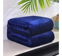 Lukery Blankets for Winter Plain Fleece Throw Super Soft Warm Flannel Blanket Fluffy Cozy Quilts for Bedroom, Couch, Travel, Kids, Bedroom Accessories (70x100cm,navy)
