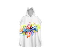 Lukery Changing Robe Towel Poncho Hooded for Kids Adults, Printed Absorbent Large Poncho Quick Dry Microfibre Surf Poncho for Surfing Swimming Wetsuit Beach Changing (75x100cm,Butterfly)