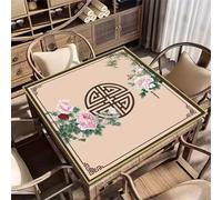 Lukery Chinese-Style Landscape Water Absorbency Mahjong Mat for Table, Silent Noise-Reducing Mahjong Mat Non-Slip Table Cover, for Poker Card Board Tile Games Dominoes (Floral,90x90cm)