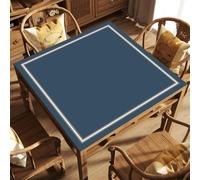 Lukery Chinese Style Thickened Square Mahjong Mat for Table (Dark Blue 2,90x90cm)