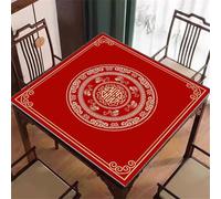 Lukery Chinese Style Thickened Square Mahjong Mat for Table (Red,85x85cm)