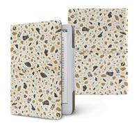 Lukery Colorful Stone Textures Universal Case for Kindle, Ebook Reader E Reader Protective Case, Shockproof PU Leather Stand Cover with Handstrap, Compatible with All 6.8/7 inch (Light Yellow)
