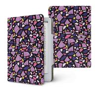 Lukery Colorful Stone Textures Universal Case for Kindle, Ebook Reader E Reader Protective Case, Shockproof PU Leather Stand Cover with Handstrap, Compatible with All 6.8/7 inch (Dark Purple)