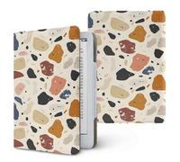 Lukery Colorful Stone Textures Universal Case for Kindle, Ebook Reader E Reader Protective Case, Shockproof PU Leather Stand Cover with Handstrap, Compatible with All 6.8/7 inch (Brown)