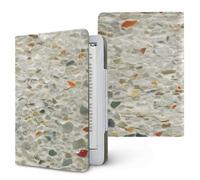 Lukery Colorful Stone Textures Universal Case for Kindle, Ebook Reader E Reader Protective Case, Shockproof PU Leather Stand Cover with Handstrap, Compatible with All 6.8/7 inch (Light Green)
