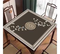 Lukery Floral & Birds Print Thickened Square Mahjong Mat for Table (Coffee,120x120cm)
