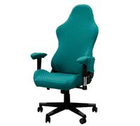 Lukery Gaming Chair Cover High Back Stretch Computer Chair Covers, Solid Color Plaid jacquard Soft Rotating Chair Slipcover Washable Universal Office Desk Boss Chairs Protectors (Dark green)