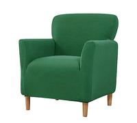 Lukery Jacquard Stretch Sofa Slipcover 1 Seater, Solid Color Non Slip Soft Furniture Couch Sofa Cover Washable Protector Sofa Cover for Armchair Small Arm Sofa (dark green)