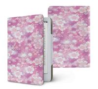 Lukery Japanese Sakura Style Universal Case for Kindle, Ebook Reader E Reader Protective Case, Shockproof PU Leather Stand Cover with Handstrap, Compatible with All 6.8/7 inch (Sakura)