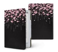 Lukery Japanese Sakura Style Universal Case for Kindle, Ebook Reader E Reader Protective Case, Shockproof PU Leather Stand Cover with Handstrap, Compatible with All 6.8/7 inch (Sakura 4)