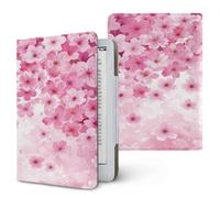 Lukery Japanese Sakura Style Universal Case for Kindle, Ebook Reader E Reader Protective Case, Shockproof PU Leather Stand Cover with Handstrap, Compatible with All 6.8/7 inch (Sakura 5)