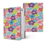 Lukery Japanese Sakura Style Universal Case for Kindle, Ebook Reader E Reader Protective Case, Shockproof PU Leather Stand Cover with Handstrap, Compatible with All 6.8/7 inch (Colorful)