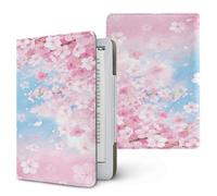 Lukery Japanese Sakura Style Universal Case for Kindle, Ebook Reader E Reader Protective Case, Shockproof PU Leather Stand Cover with Handstrap, Compatible with All 6.8/7 inch (Sakura 3)
