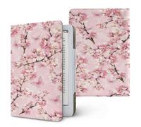 Lukery Japanese Sakura Style Universal Case for Kindle, Ebook Reader E Reader Protective Case, Shockproof PU Leather Stand Cover with Handstrap, Compatible with All 6.8/7 inch (Sakura 2)