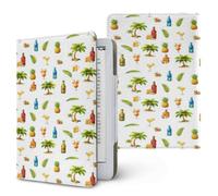 Lukery Jungle Floral Pattern Universal Case for Kindle, Ebook Reader E Reader Protective Case, Shockproof PU Leather Stand Cover with Handstrap, Compatible with All 6.8/7 inch (Palm Tree)
