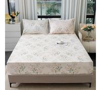 Lukery King Size Fitted Sheets, All Around 3D Flowers Breathable Fitted Sheet Bottom - Up to 25cm Deep Pocket, Elastic Bedsheets for Single Small Double Superking (light beige,140x200+25cm)