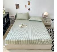 Lukery King Size Fitted Sheets, Soft Polyester Fitted Sheet Bottom - Up to 25cm Deep Pocket, Elastic Bedsheets for Single Small Double Superking Bed (Light green,120x200)