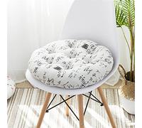 Lukery Linen Cushion Chair Seat for Dinning, Soft Non-Slip Chair Pads Comfortable Seat Pads for Outdoor Indoor Garden Kitchen Living Room Patio Office (Word art,Round 40cm)