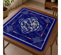 Lukery Mahjong Mat for Table 31.5x31.5 Non-Slip (Dark Blue 1)