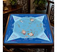 Lukery Mahjong Mat for Table 31.5x31.5 Non-Slip (Light Blue)