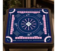Lukery Mahjong Mat for Table 31.5x31.5 Non-Slip (Navy Blue)