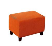 Lukery Ottoman Cover Soft High Stretch Rectangle Thickened Footstool Slipcover Elastic Bottom Removable Washable Pouffe Cover Footrest Stool Protector (Large,Orange)