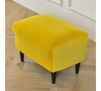 Lukery Ottoman Cover Stretch Rectangle, Footstool Slipcover with Elastic Bottom Removable Washable Pouffe Cover Footrest Stool Protector for Living Room Bedroom (40x60cm,Yellow)