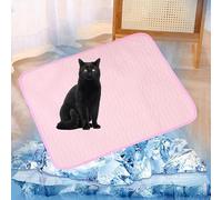 Lukery Pet Cooling Mat for Cats and Dogs, XS-XXL Large Pet Cool Mats for Dogs Cats in Hot Summer Cooling Portable Washable Ice Silk Fabric for Crates, Kennels and Beds (XXL-150 * 100cm,Pink)