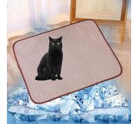 Lukery Pet Cooling Mat for Cats and Dogs, XS-XXL Large Pet Cool Mats for Dogs Cats in Hot Summer Cooling Portable Washable Ice Silk Fabric for Crates, Kennels and Beds (XS-40 * 30cm,Brown)