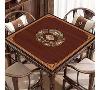 Lukery Retro Chinese-Style Water Absorbency Mahjong Mat for Table, Silent Noise-Reducing Mahjong Mat Non-Slip Table Cover, for Poker Card Board Tile Games Dominoes (Brown,60x60cm)