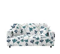 Lukery Sofa Covers 1/2/3/4 Seater 3D Plants Print High Stretch Sofa Protector Elastic Fabric Couch Slipcover Easy Fit Washable Non Slip Sofa Cover (3 Seater,Magnolia)