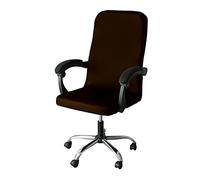 Lukery Stretch Office Chair Cover High Back Computer Chair Covers Soft Plain Spandex Rotating Chair Slipcover Removable Washable Universal Office Desk Boss Chairs Protectors (Dark Brown,L)