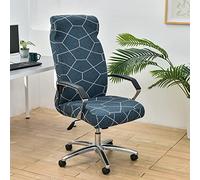 Lukery Stretch Office Chair Cover High Back Computer Chair Covers, Soft Spandex Stylish Pattern Rotating Chair Slipcover Removable Washable Office Desk Boss Chairs Protectors (World bridges,M)