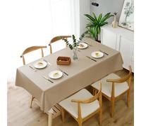 Lukery Table Cloth Wipe Clean, Solid Color PVC Rectangle Tablecloth Splash Proof, Waterproof Table Cover for Outdoor Dining Garden Picnic (Tea color,120 * 120cm)