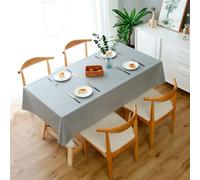 Lukery Table Cloth Wipe Clean, Solid Color PVC Rectangle Tablecloth Splash Proof, Waterproof Table Cover for Outdoor Dining Garden Picnic (Gray blue 1,80 * 120cm)