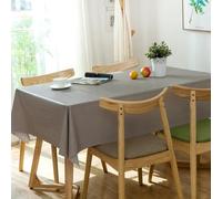 Lukery Table Cloth Wipe Clean, Solid Color PVC Rectangle Tablecloth Splash Proof, Waterproof Table Cover for Outdoor Dining Garden Picnic (Grey 1,60 * 120cm)