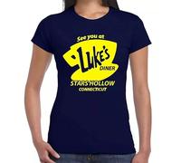 Luke's Diner T-Shirt Funny Retro Ladies Vintage Gift Idea Women Top Tee(Navy,M)