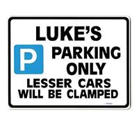 LUKE'S Personalised Gift Parking only Sign |Size- Large 270mm Rigid Sign| Unique gift idea | Made by Case Graphics in the UK