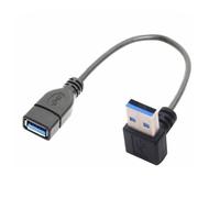 LUKFOCAB 2PCS Short USB 3.0 Male to Female Extension Cable, Up and Down Angle 90 Degree USB Extender Adapter Cord for PC, Laptop, etc, 25CM, 10IN