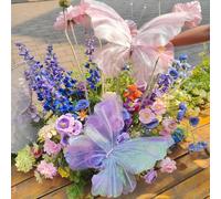 LUKHMELF 2PCS Giant Artificial Butterfly,20 inch Silk Butterflies,Butterfly Birthday Party Supplies, for Wedding,DIY Decorative,Party,Homes,Celebrations