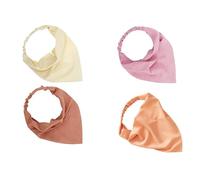 LUKIAKA 4pcs Hair scrafs for women accessories womens hair scarf,triangular headhand scarf for women with 4 different color, Beige tender pink coffe creamy white, 1 Count (Pack of 4)