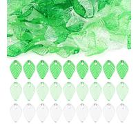 Lukiisoo 600pcs Acrylic Leaf Charms Transparent Acrylic Plant Tree Leaf Charms Acrylics Leaves Shaped Beads Charm Small Cute Leafs Pendants for Jewelry Making Earring Bracelet DIY Craft(3 Colors)